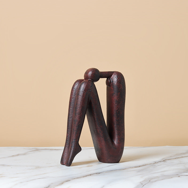 Back-to-back Stickman Home Decoration Sculpture