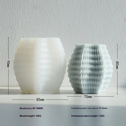 Aromatherapy Candle Mould Striped Cylinder Epoxy Plaster Decoration Geometric Cylinder