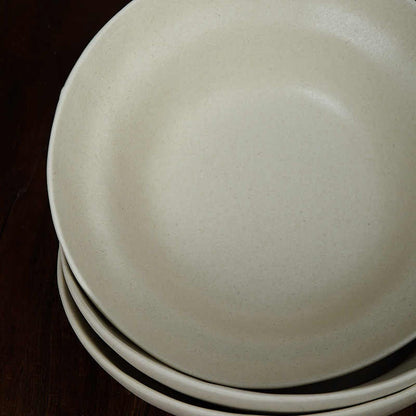 White Pottery Matte Soup Bowl - Minimal Fruit Salad Bowl