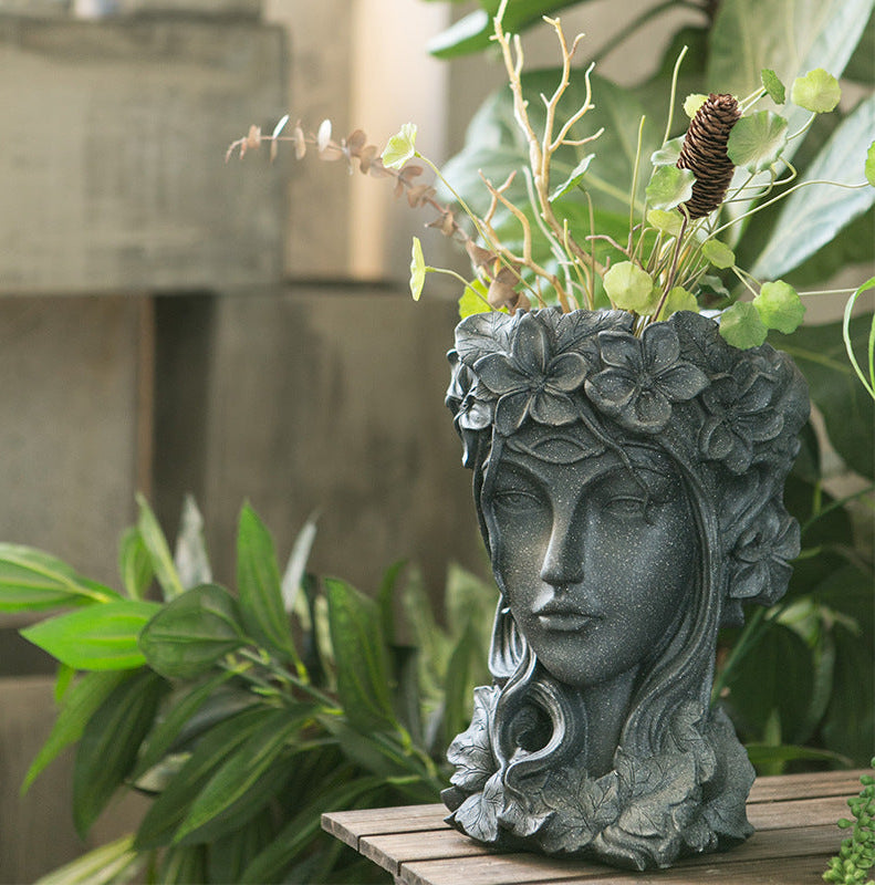 Goddess Figurine Art Resin Plant Flower Pot - Asthetic & Nordic Style Flower Pot