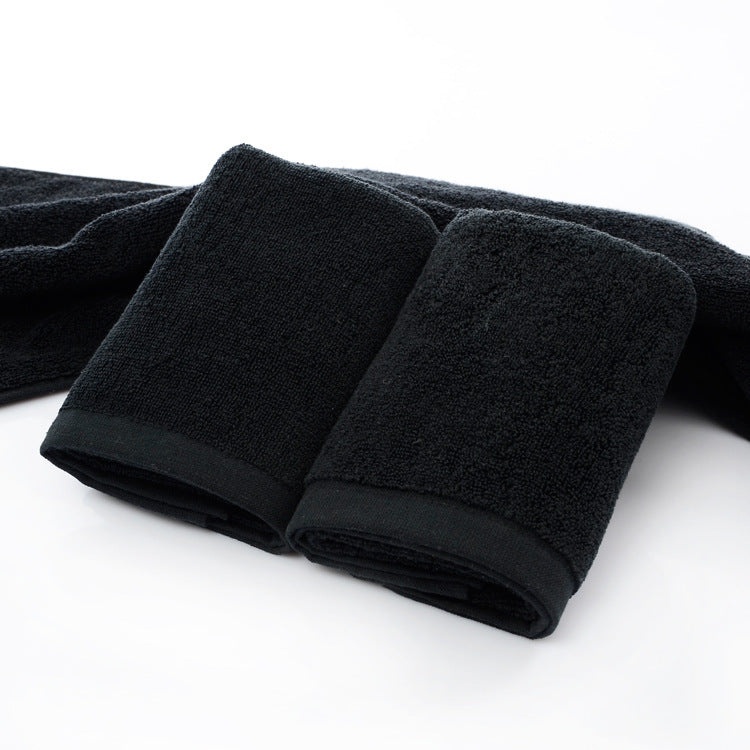 Minimal Luxury Full Black Cotton Towels - 21 Strands of Black Cotton Towels