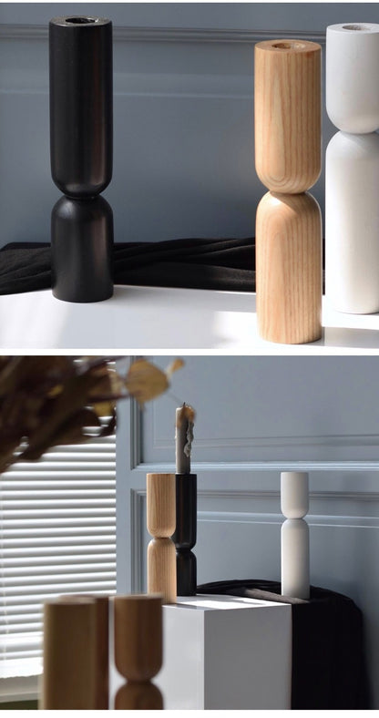 Nordic Solid Wood Candle Holder