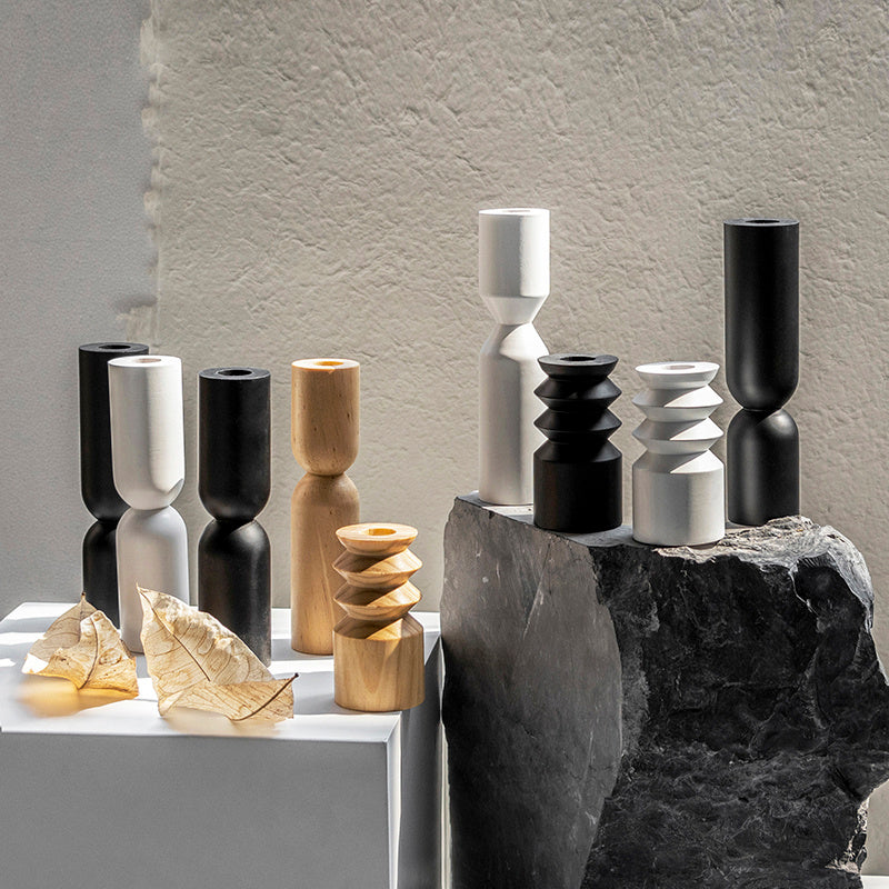 Nordic Solid Wood Candle Holder