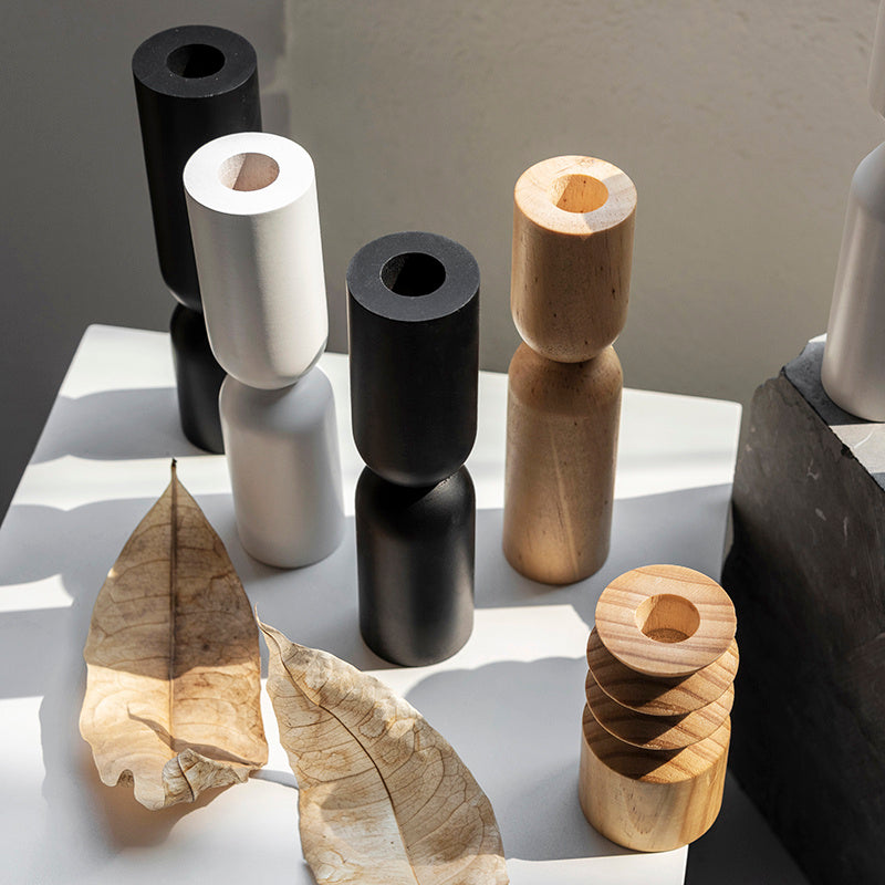 Nordic Solid Wood Candle Holder