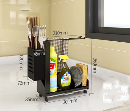 Kitchen Sink Caddy Organizer - Nonslip Sponge Soap Brush Holder