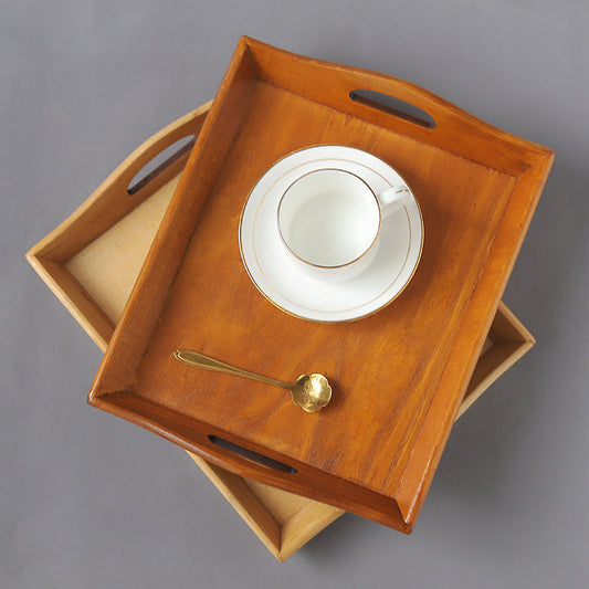 Retro Rectangular Wooden Tea Tray