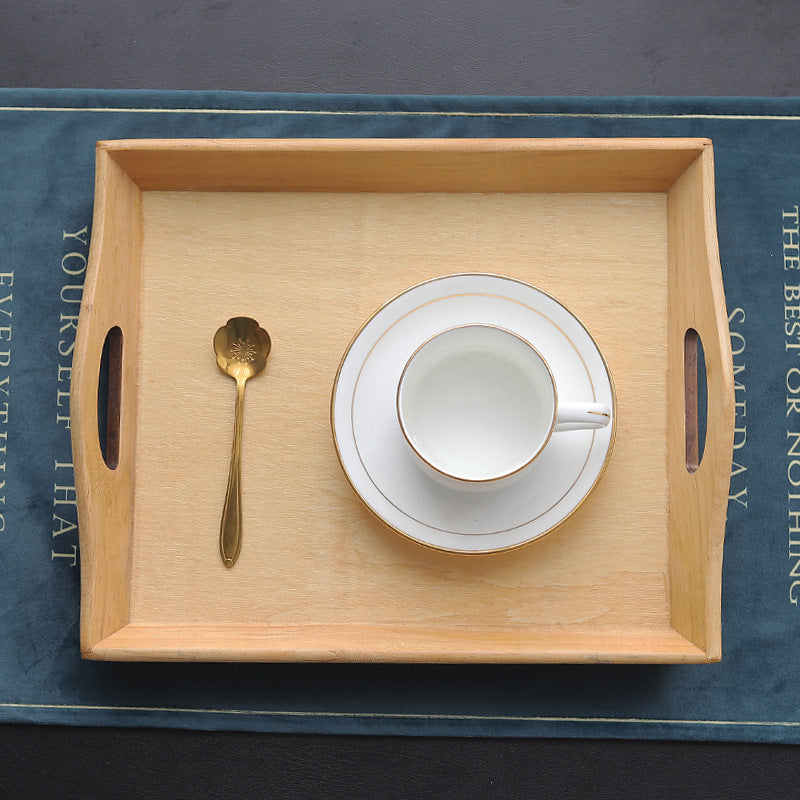 Retro Rectangular Wooden Tea Tray