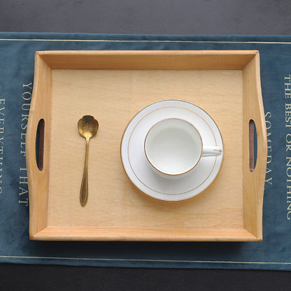 Retro Rectangular Wooden Tea Tray