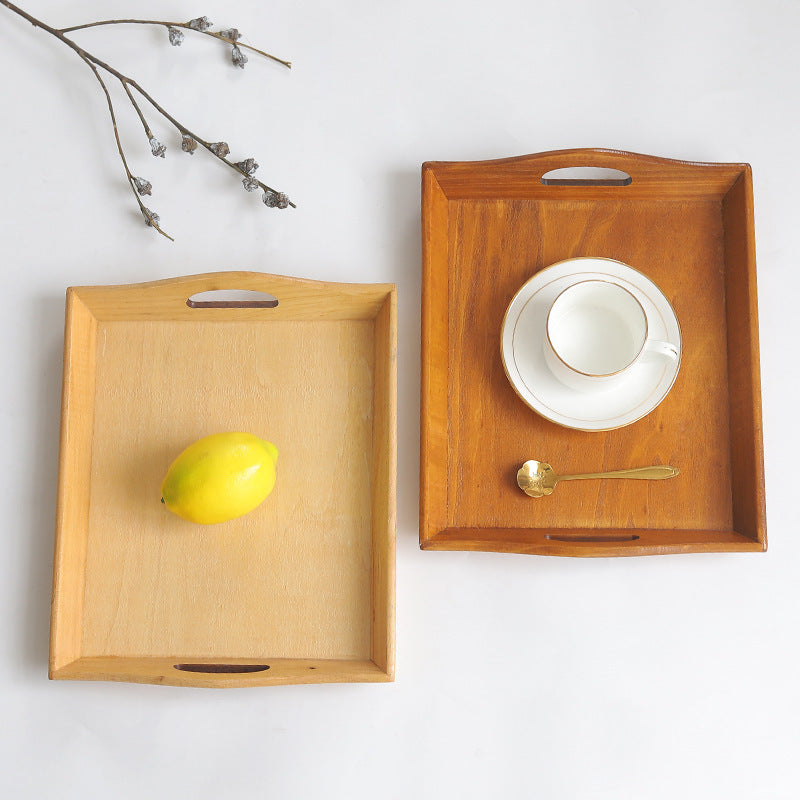 Retro Rectangular Wooden Tea Tray