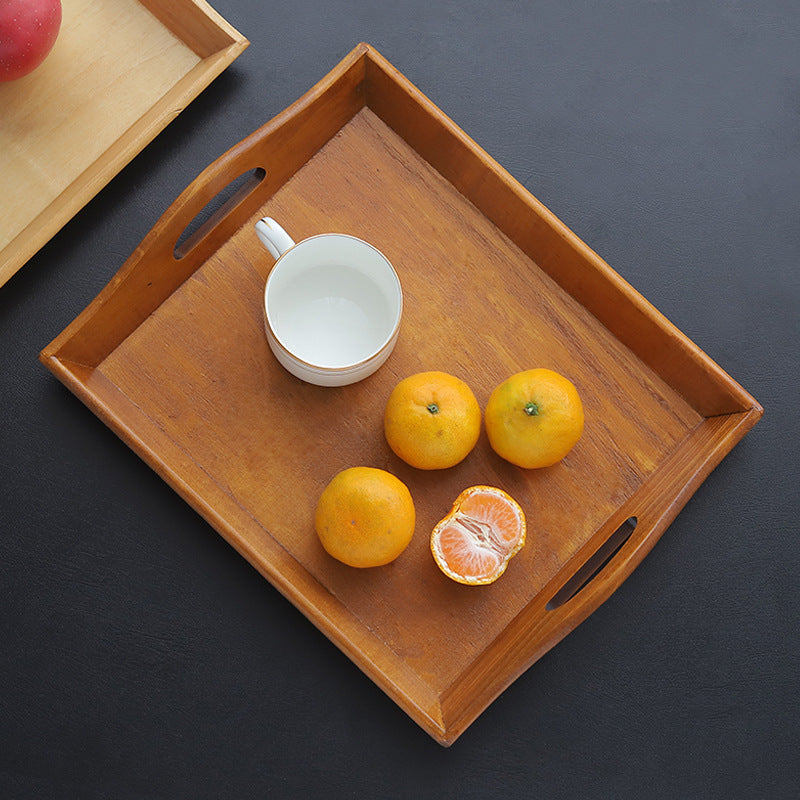 Retro Rectangular Wooden Tea Tray