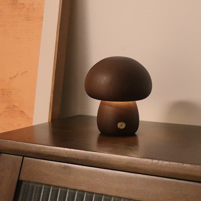 Wooden Home Decoration Mushroom Lamp