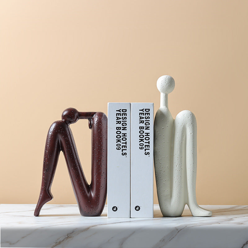 Back-to-back Stickman Home Decoration Sculpture