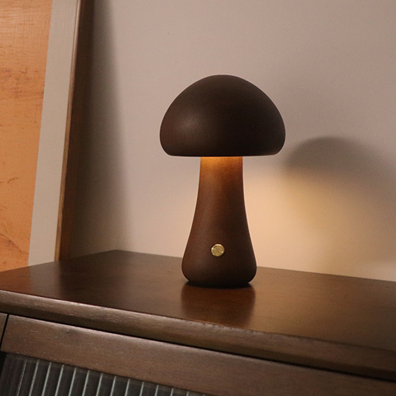 Wooden Home Decoration Mushroom Lamp