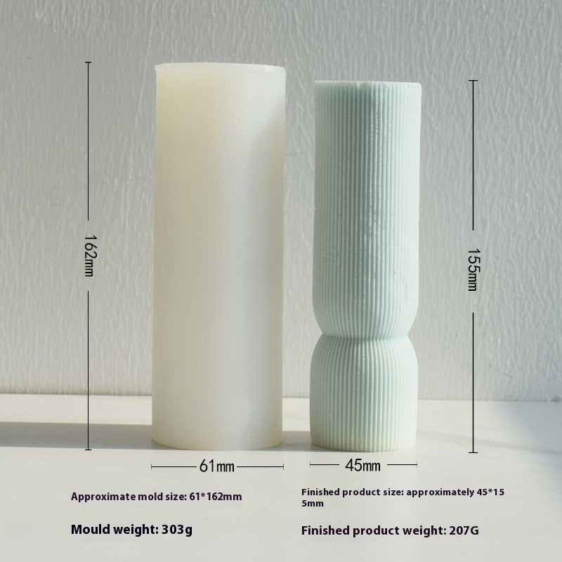 Aromatherapy Candle Mould Striped Cylinder Epoxy Plaster Decoration Geometric Cylinder