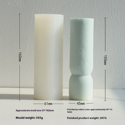 Aromatherapy Candle Mould Striped Cylinder Epoxy Plaster Decoration Geometric Cylinder