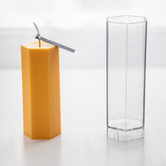 One-Piece Flat-Top Acrylic Hexagon Candle Mould