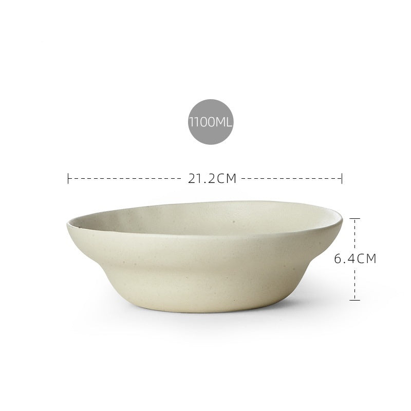 White Pottery Matte Soup Bowl - Minimal Fruit Salad Bowl