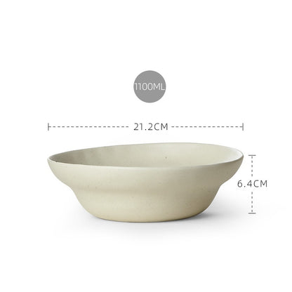 White Pottery Matte Soup Bowl - Minimal Fruit Salad Bowl