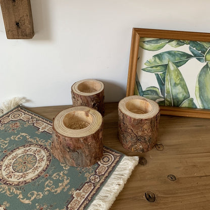 Vintage Wooden Tree Candle Holder