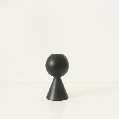 Modern simple black wooden candle holder