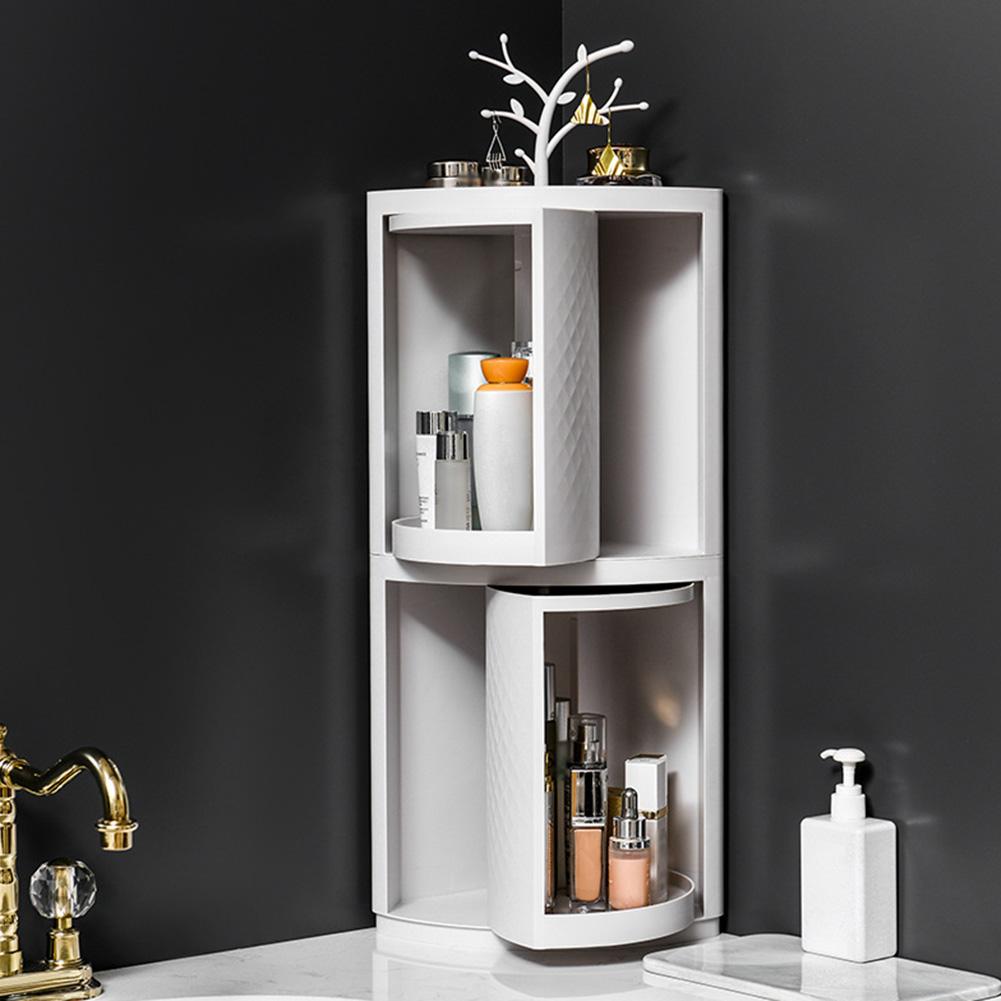 Rotatable Bathroom Makeup Organizer - Wall Mounted Storage Rack Box