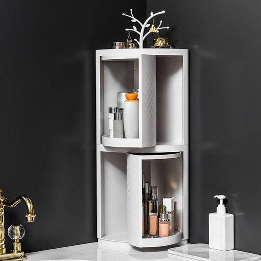 Rotatable Bathroom Makeup Organizer - Wall Mounted Storage Rack Box