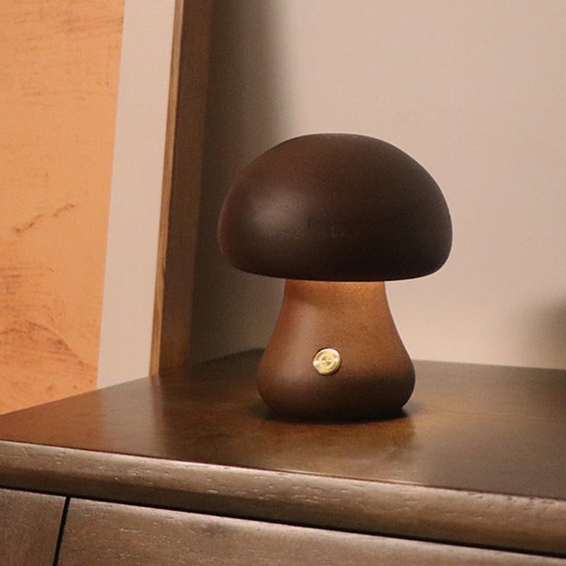 Wooden Home Decoration Mushroom Lamp