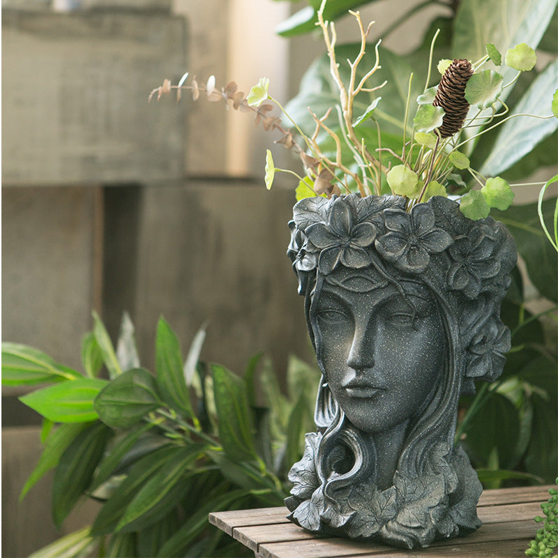Goddess Figurine Art Resin Plant Flower Pot - Asthetic & Nordic Style Flower Pot