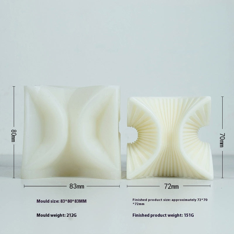 Aromatherapy Candle Mould Striped Cylinder Epoxy Plaster Decoration Geometric Cylinder