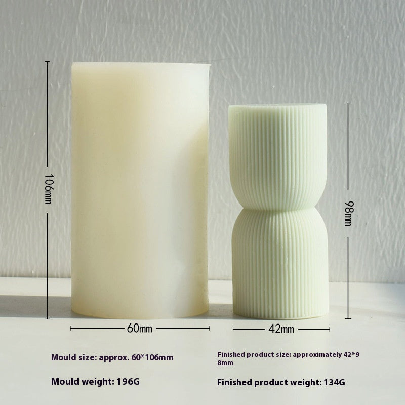 Aromatherapy Candle Mould Striped Cylinder Epoxy Plaster Decoration Geometric Cylinder