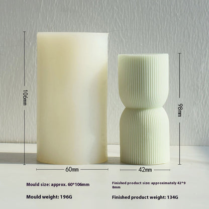 Aromatherapy Candle Mould Striped Cylinder Epoxy Plaster Decoration Geometric Cylinder
