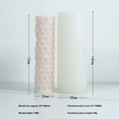 Aromatherapy Candle Mould Striped Cylinder Epoxy Plaster Decoration Geometric Cylinder