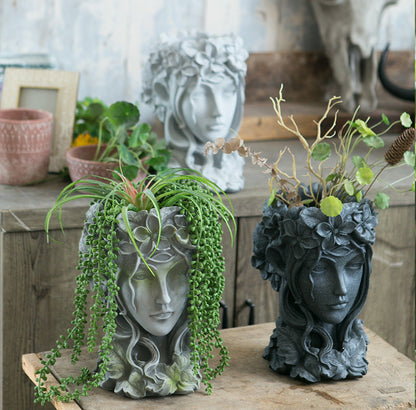 Goddess Figurine Art Resin Plant Flower Pot - Asthetic & Nordic Style Flower Pot