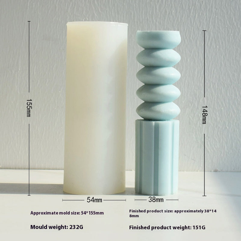 Aromatherapy Candle Mould Striped Cylinder Epoxy Plaster Decoration Geometric Cylinder