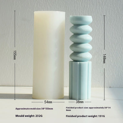 Aromatherapy Candle Mould Striped Cylinder Epoxy Plaster Decoration Geometric Cylinder