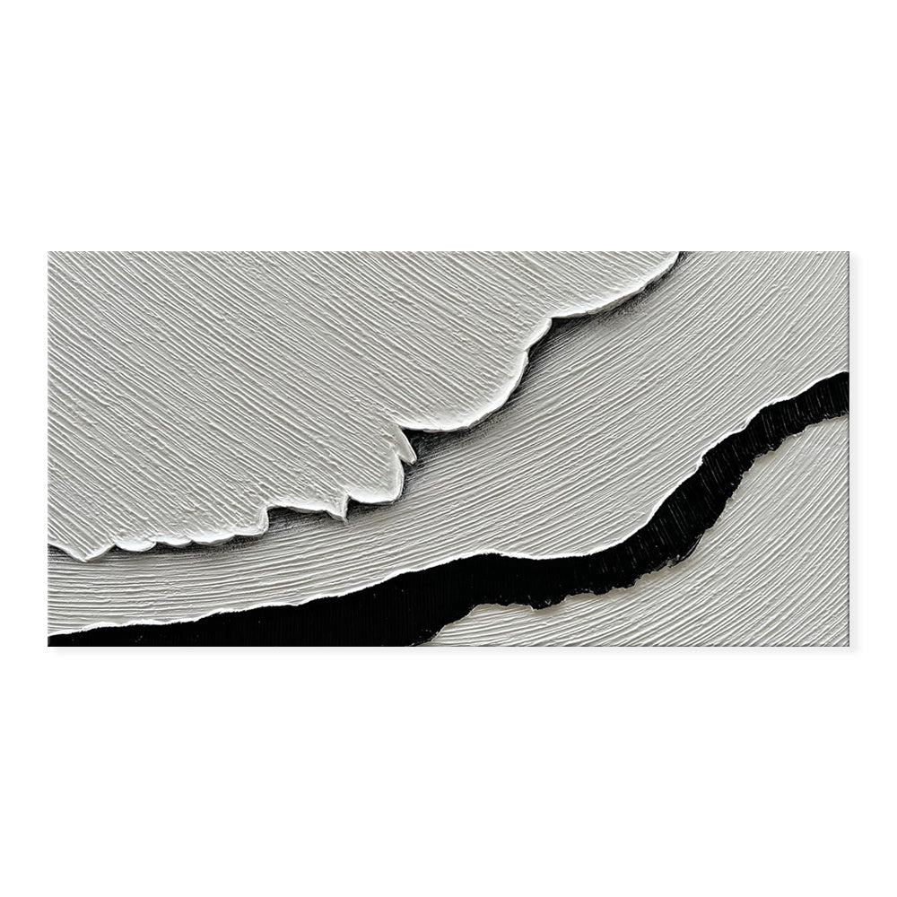 Hand Painted Black & White Sea Waves Abstract Paintings