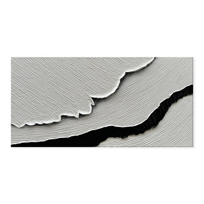 Hand Painted Black & White Sea Waves Abstract Paintings