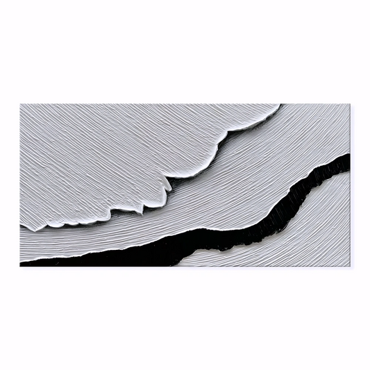 Hand Painted Black & White Sea Waves Abstract Paintings