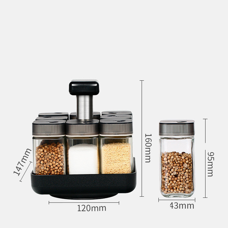 Spice Jar Glass Organizer - Kitchen Seasoning Container - Seasoning Organizer