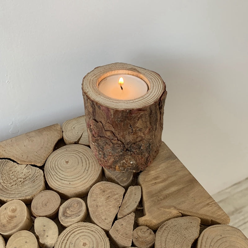 Vintage Wooden Tree Candle Holder