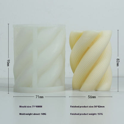 Aromatherapy Candle Mould Striped Cylinder Epoxy Plaster Decoration Geometric Cylinder