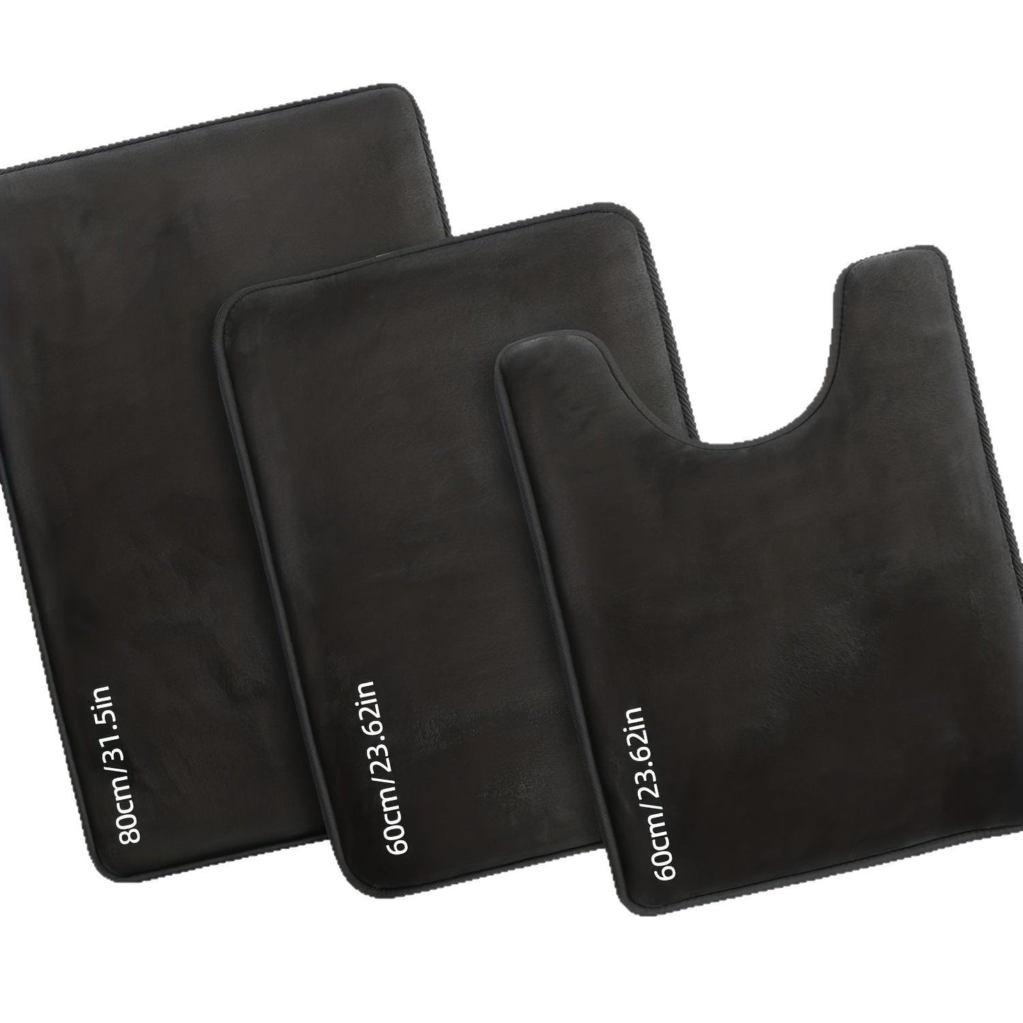 Three-piece Luxury Toilet Set - High Quality Solid Color Bathroom Mats