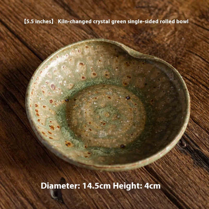 Retro Stoneware Bowl - Tea Bowl & Pot Tray - Aesthetic Style