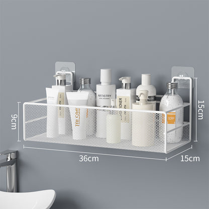 Wall-Mounted Bathroom Shelf No Drill - Bathroom Shampoo Organizer  - Toilet Accessories
