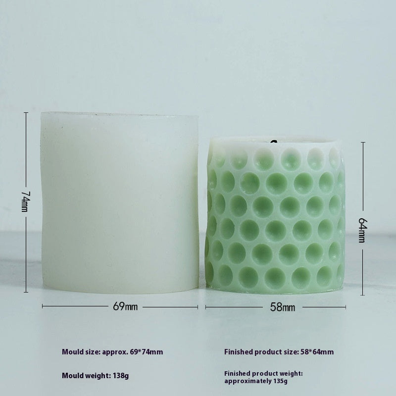 Aromatherapy Candle Mould Striped Cylinder Epoxy Plaster Decoration Geometric Cylinder