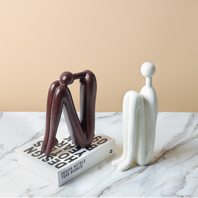 Back-to-back Stickman Home Decoration Sculpture