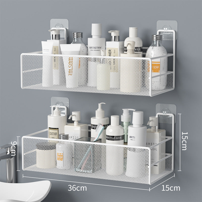 Wall-Mounted Bathroom Shelf No Drill - Bathroom Shampoo Organizer  - Toilet Accessories