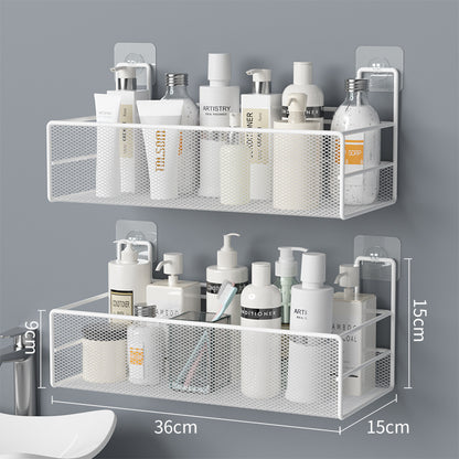 Wall-Mounted Bathroom Shelf No Drill - Bathroom Shampoo Organizer  - Toilet Accessories