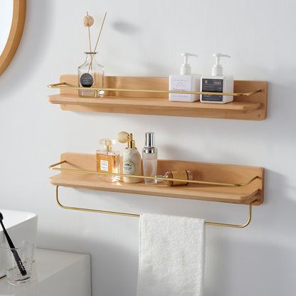 Solid Wood Bathroom Shelve - Wall Hanging Bathroom Shelf