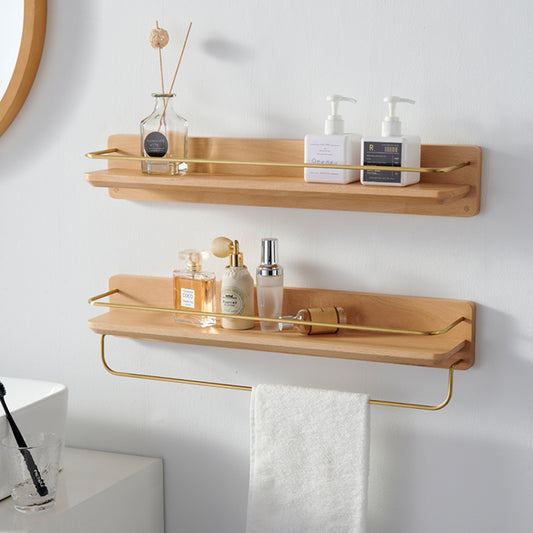 Solid Wood Bathroom Shelve - Wall Hanging Bathroom Shelf